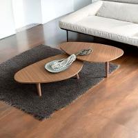 Kit 2 Mesas De Centro Orgânicas Pés Palito Em Madeira Cor Mel - 2