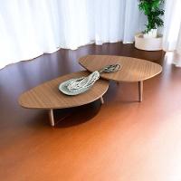 Kit 2 Mesas De Centro Orgânicas Pés Palito Em Madeira Cor Mel - 3