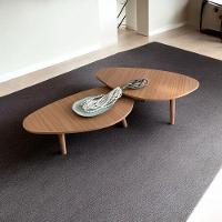 Kit 2 Mesas De Centro Orgânicas Pés Palito Em Madeira Cor Mel