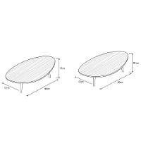 Kit 2 Mesas De Centro Orgânicas Pés Palito Em Madeira Cor Branco E Preto - 5