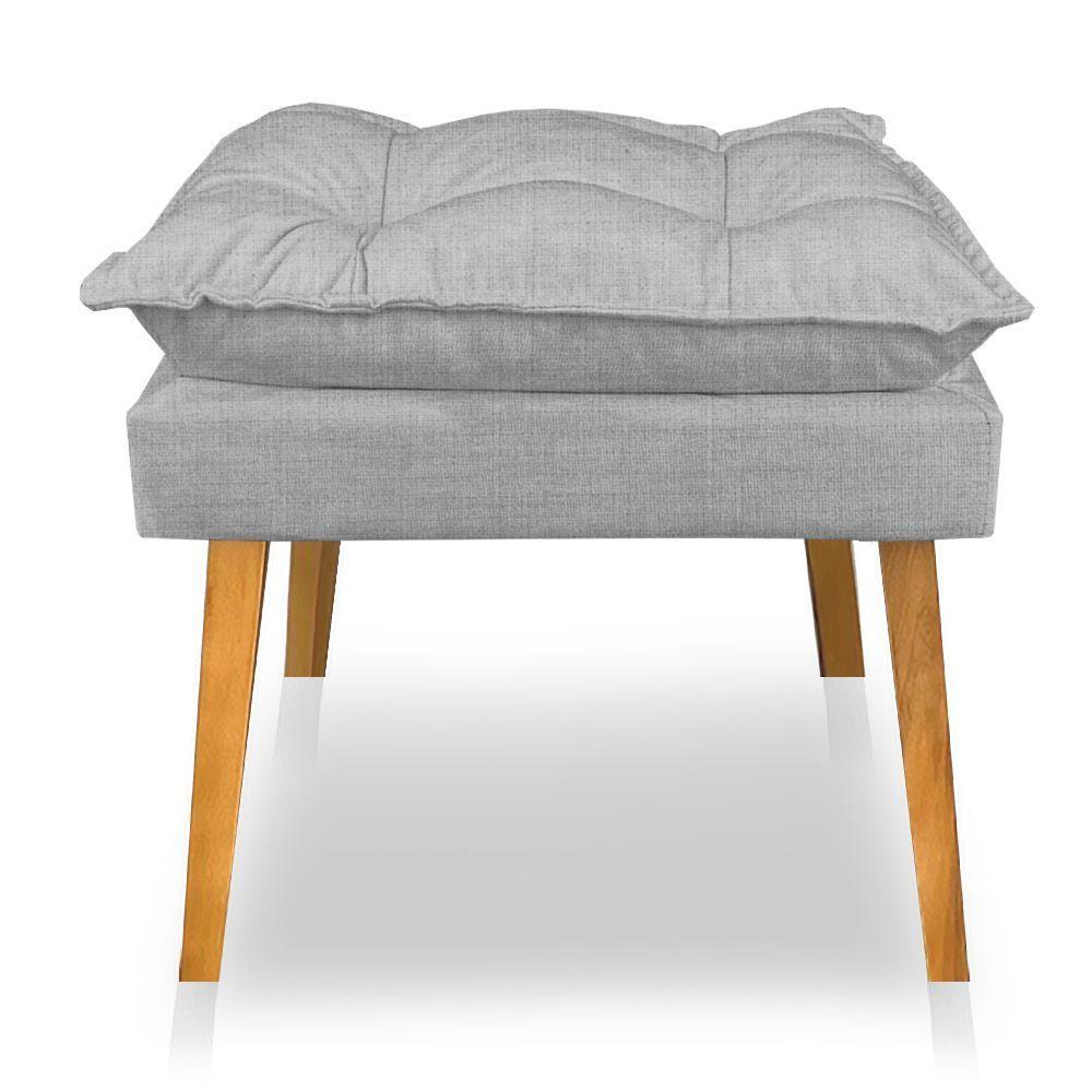Kit 2 Poltronas Decorativa E Puff Opala Luxo Linho Cinza Sky Mobile - 6