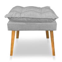 Kit 2 Poltronas Decorativa E Puff Opala Luxo Linho Cinza Sky Mobile - 6