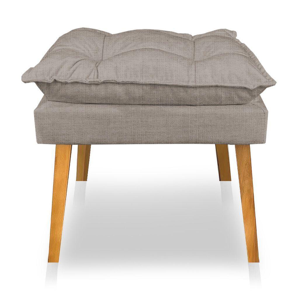 Kit 2 Poltronas Decorativa E Puff Opala Luxo Linho Cappuccino Sky Mobile - 6