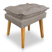 Kit 2 Poltronas Decorativa E Puff Opala Luxo Linho Cappuccino Sky Mobile - 5