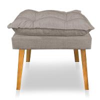 Kit 2 Poltronas Decorativa E Puff Opala Luxo Linho Cappuccino Sky Mobile - 6