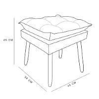 Kit 2 Poltronas Decorativa E Puff Opala Luxo Linho Cappuccino Sky Mobile - 8