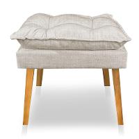 Kit 2 Poltronas Decorativa E Puff Opala Luxo Linho Bege Sky Mobile - 6