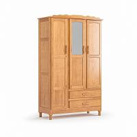 Guarda Roupa Rústico Suíça 3 Portas 2 Gavetas Com Espelho Repleta - 2