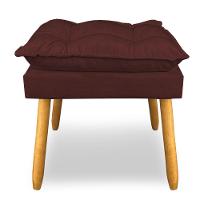 Kit 2 Puffs Decorativo Opala Suede Marsala Pés Palito Sky Mobile