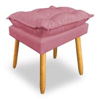Puff Decorativo Opala Suede Rosa Pés Palito Sky Mobile - 2