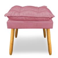 Puff Decorativo Opala Suede Rosa Pés Palito Sky Mobile - 3