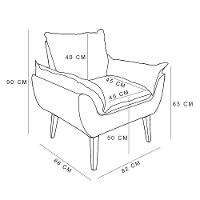 Kit 2 Poltronas Decorativa E Puff Opala Luxo Linho Dourado Sky Mobile - 7