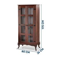 Cristaleira 2 Portas Madeira Maciça Rústica Sala De Jantar Imbuia