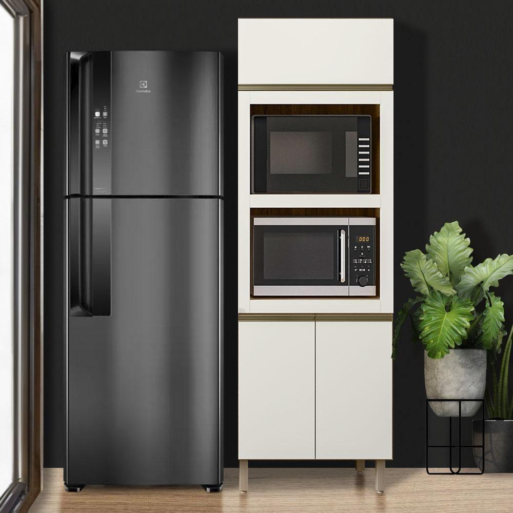 Armário Paneleiro Para Micro-ondas Cozinha 3 Portas Carvalho - 1