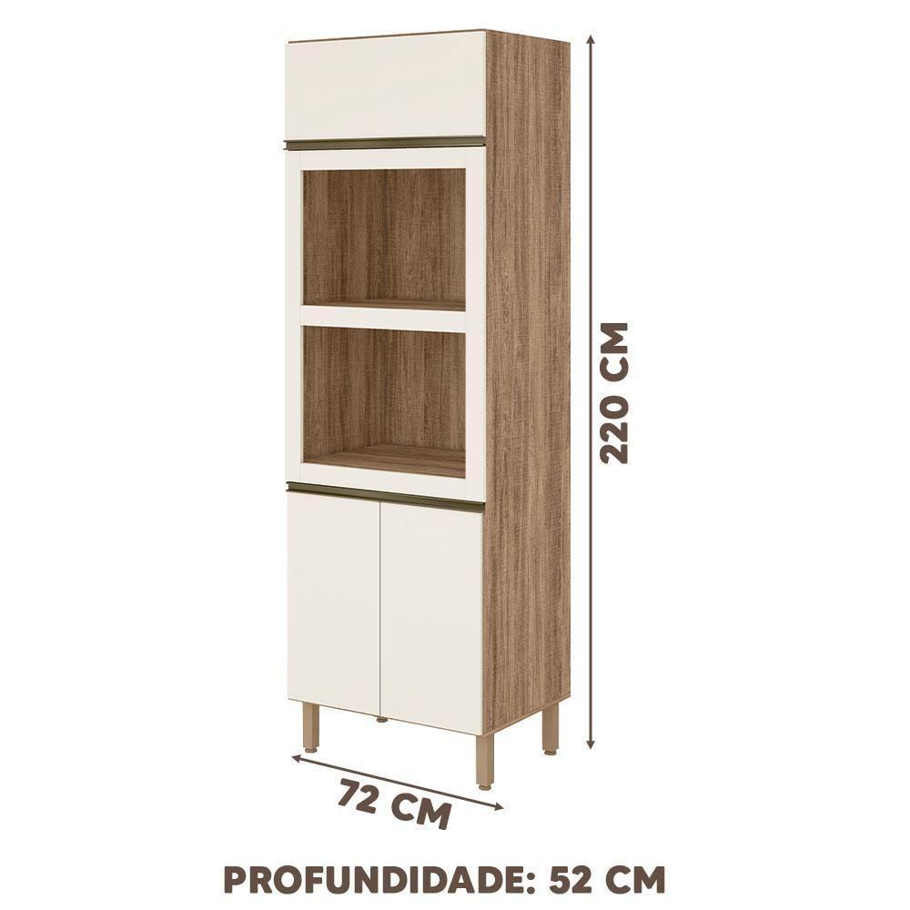 Armário Paneleiro Para Micro-ondas Cozinha 3 Portas Carvalho - 4