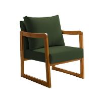 Poltrona Decorativa Com Braço Em Madeira Maciça Alice Veludo Verde - 2