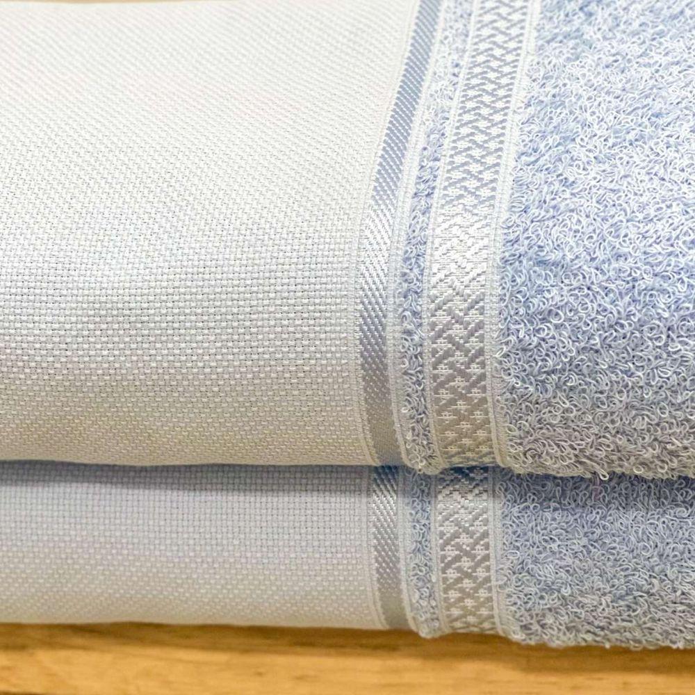 Toalha Visita Para Bordar Teka Criativa 30x50cm Azul Claro - 2