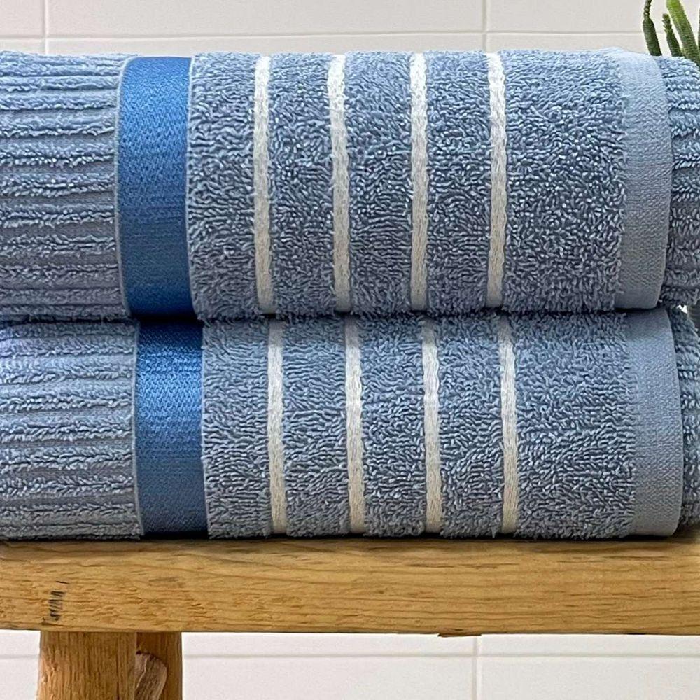 Toalha De Rosto Fio Penteado Nancy 50x70 Azul - 2