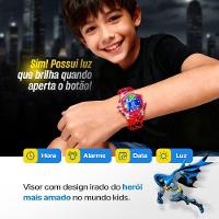 Relogio Digital Led Infantil Vermelho + Caixa + Colar Oculos Heroi Luz Silicone Qualidade Premium - 5
