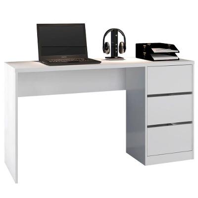 Mesa Para Computador Ana 3 Gavetas Atualle Móveis Branco Fosco