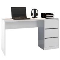 Mesa Para Computador Ana 3 Gavetas Atualle Móveis Branco Fosco - 1