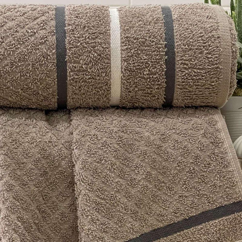 Toalha Banhão Verona Fio Penteado 75x150 Taupe - 2