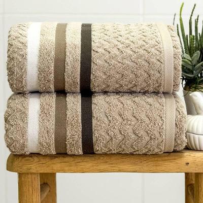 Toalha Banhão Trento Chevron 80x150 Bege