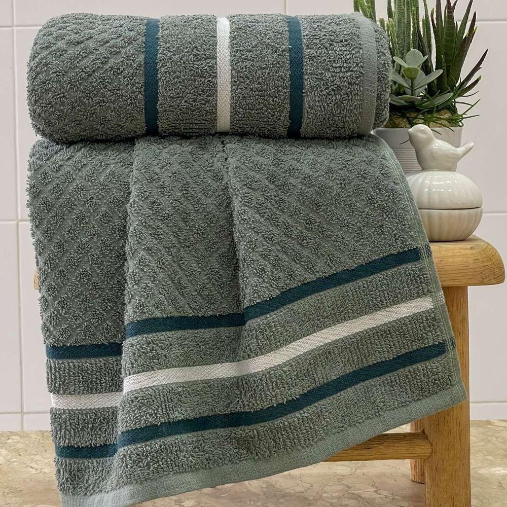 Toalha Banhão Verona Fio Penteado 75x150 Verde - 1