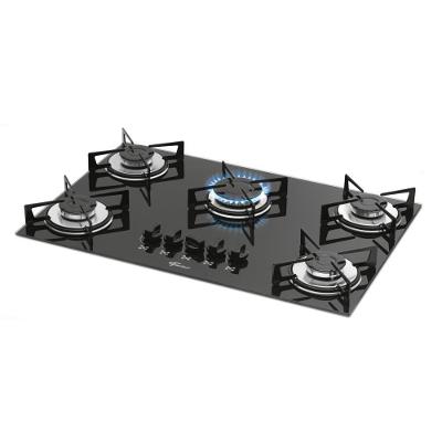 Cooktop a Gás Embutido Fischer 1642-6985 5 Bocas com Acendimento Automático Preto