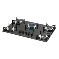 Cooktop 5 Bocas a Gás Acendimento Superautomático Preto Fischer - 1