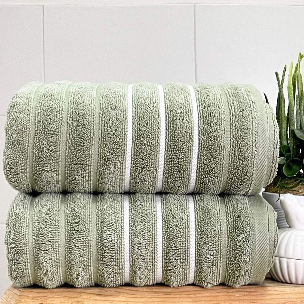 Toalha Banhão Wave Fio Penteado 80x150 Verde Oliva - 1