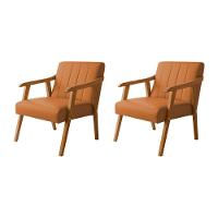 Kit 2 Poltronas Decorativa Com Braço Em Madeira Maciça Livia Courino Caramelo - 1