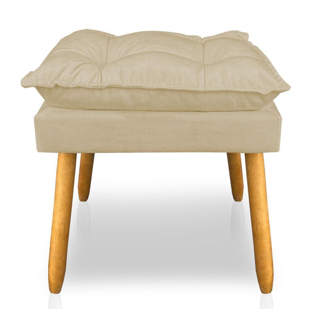 Kit 2 Puffs Decorativo Opala Linho Dourado Pés Palito Sky Mobile - 4