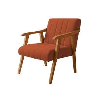 Kit 2 Poltronas Decorativa Com Braço Em Madeira Maciça Livia Linho Terracota - 5