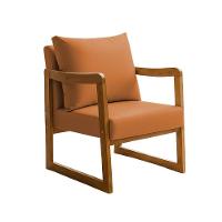 Poltrona Decorativa Com Braço Em Madeira Maciça Alice Courino Caramelo - 2