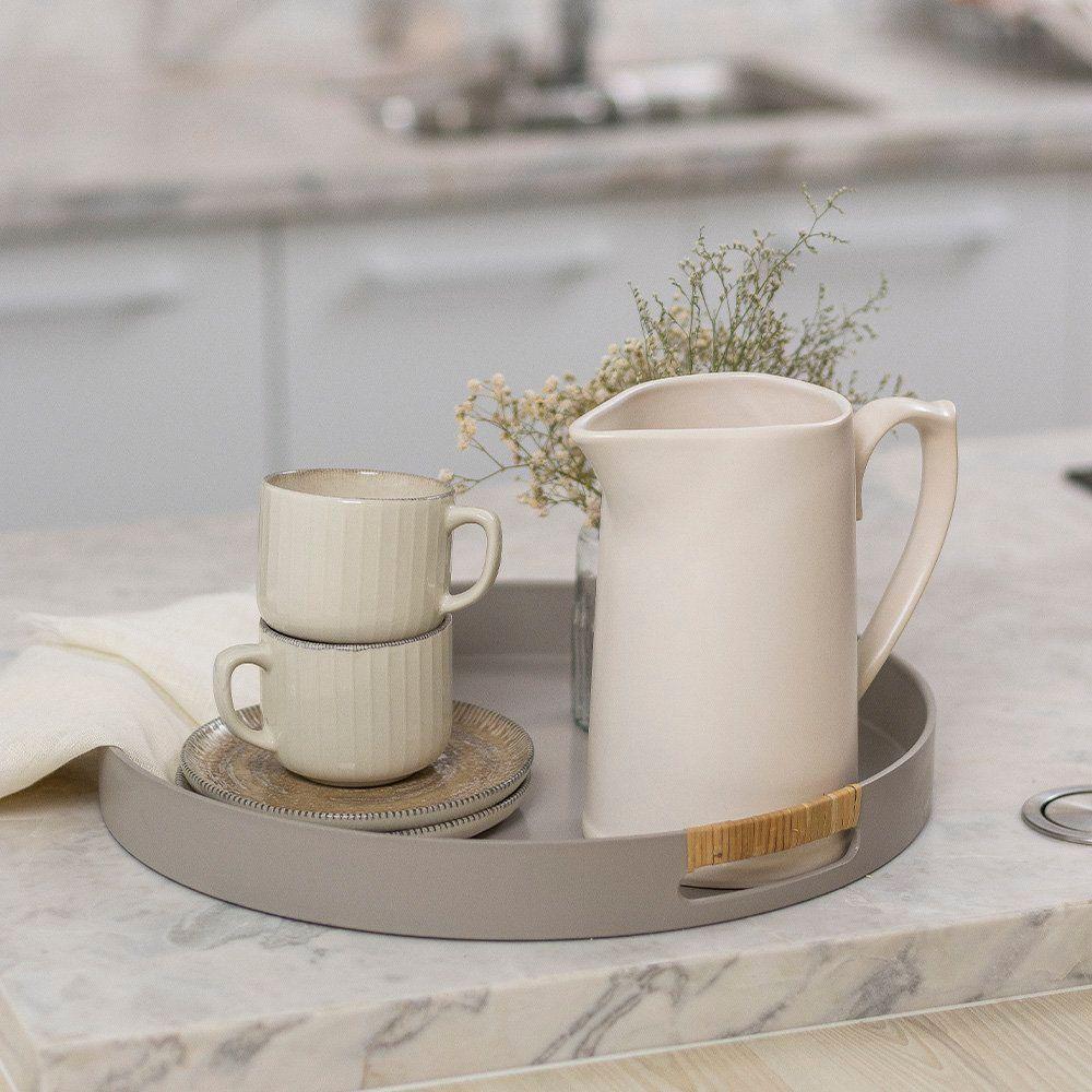 Xícara Com Pires Copa E Cia Ravonna Em Cerâmica Arena Clara - 4