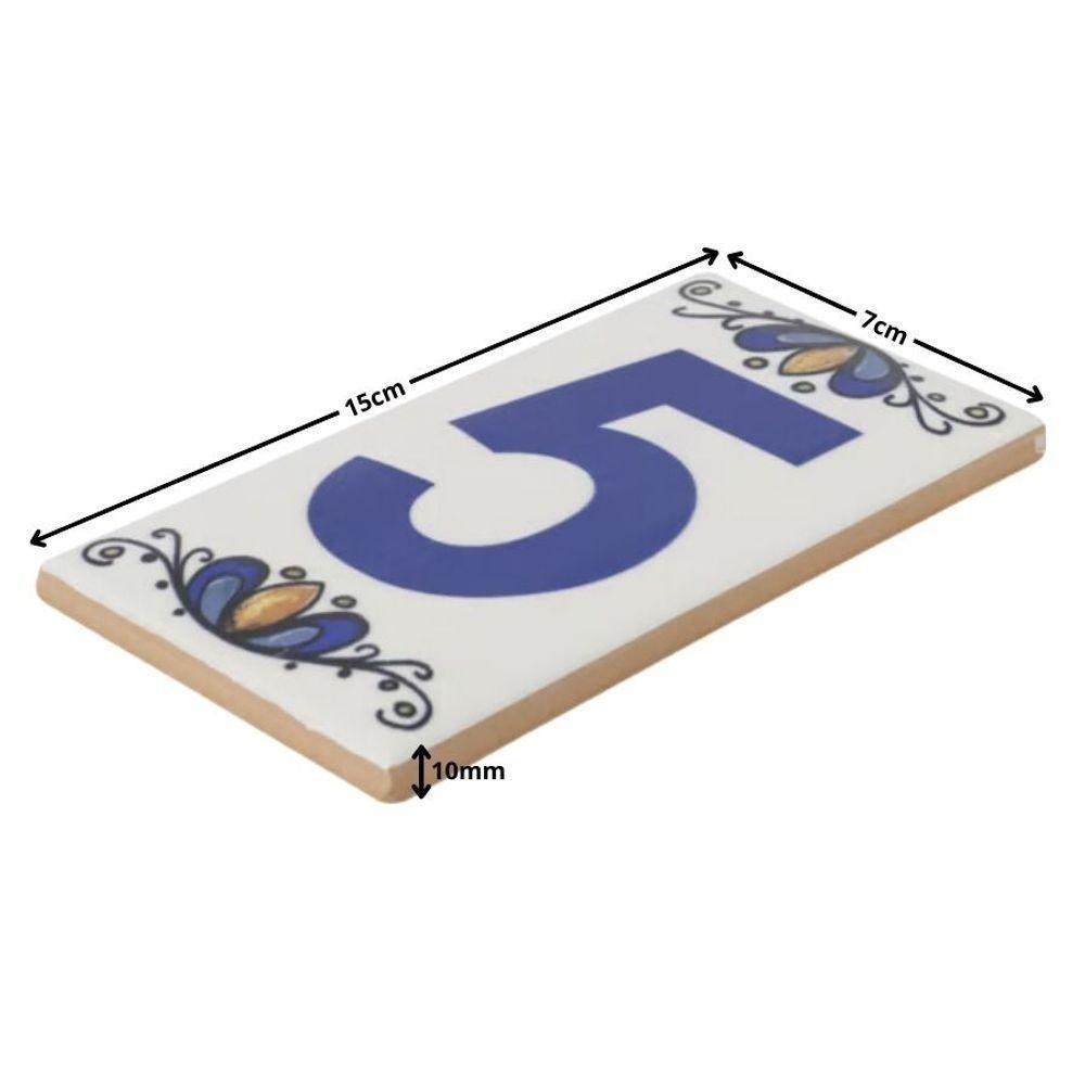 Número Residencial Cerâmico Gabriela 15cm Número N°5 - 2