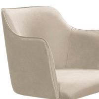 Poltrona Camélia Base Giratória De Madeira Veludo Cor Bege 2137 - 5