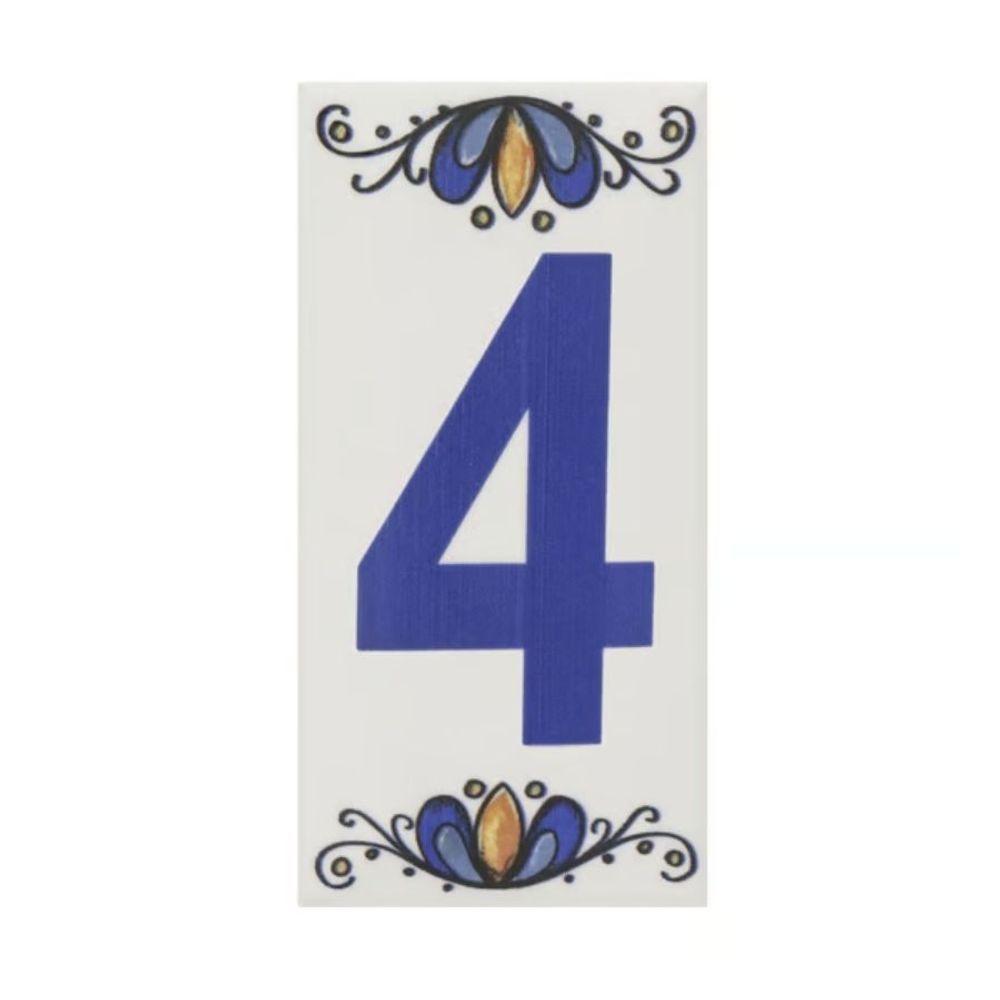 Número Residencial Cerâmico Gabriela 15cm Número N°4 - 1