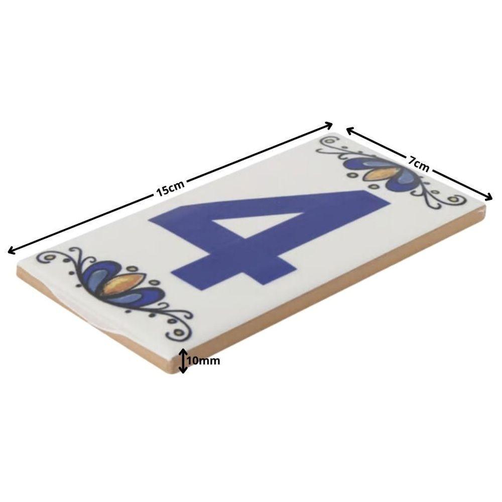 Número Residencial Cerâmico Gabriela 15cm Número N°4 - 2