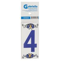 Número Residencial Cerâmico Gabriela 15cm Número N°4 - 4