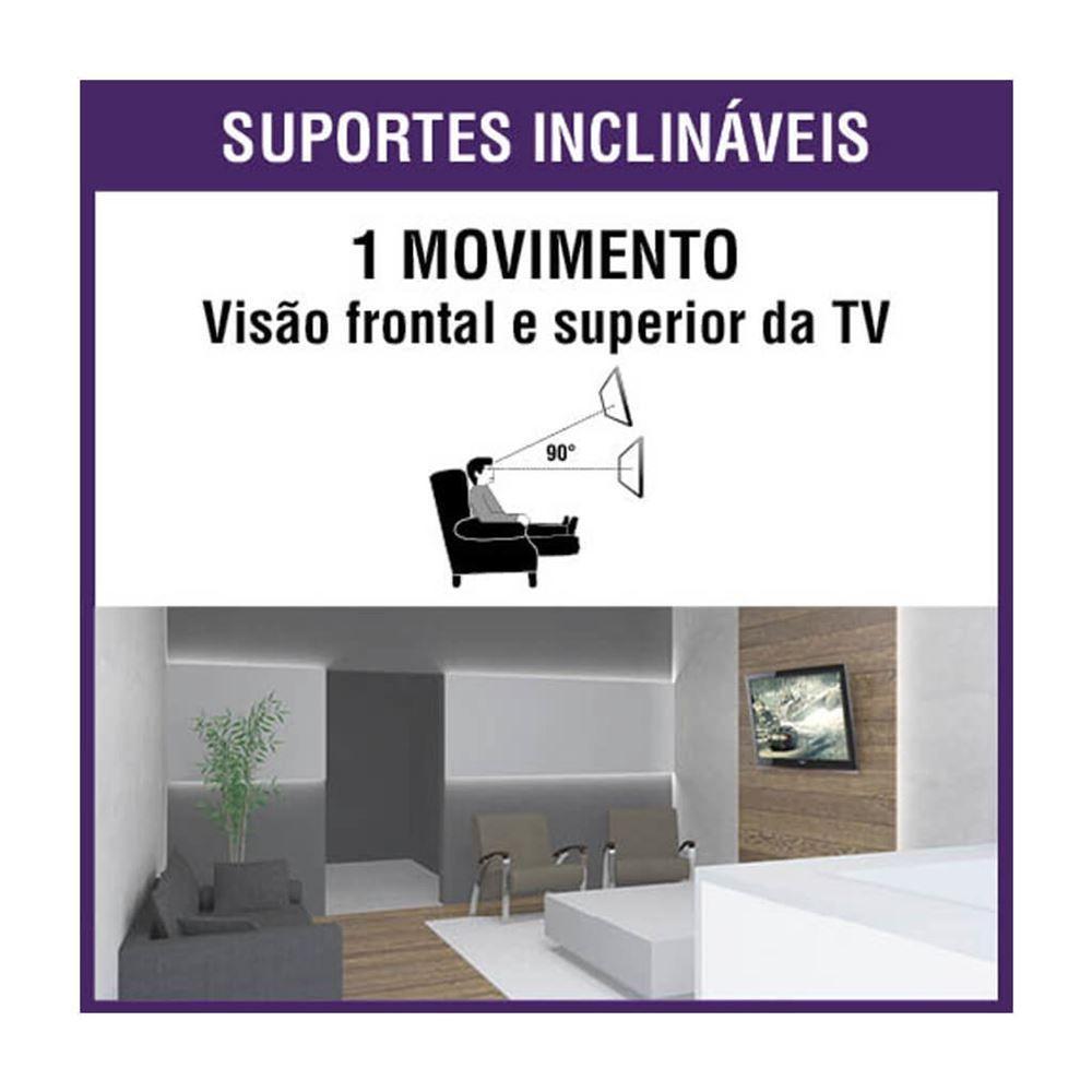 Suporte Para Tv 10"-85" Universal Inclinável Brasforma Sbrub910 Preto - 3