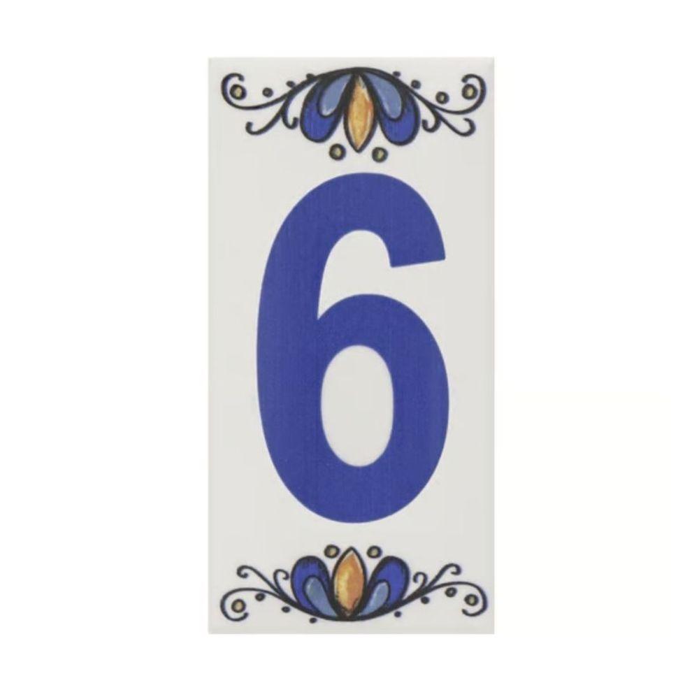 Número Residencial Cerâmico Gabriela 15cm Número N°6 - 1