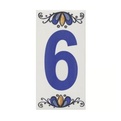 Número Residencial Cerâmico Gabriela 15cm Número N°6