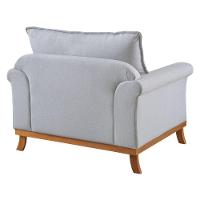 Poltrona Vitoria Em Linho Pés De Madeira - 3