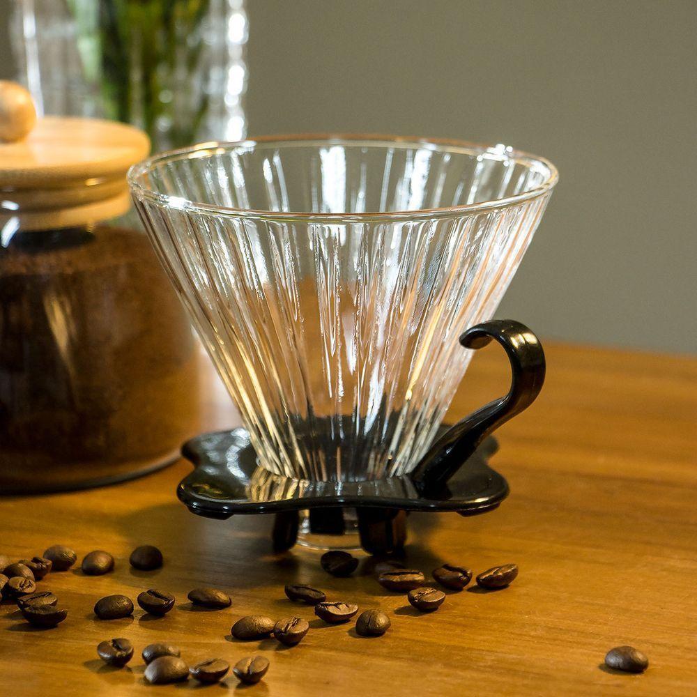 Suporte Filtro Café 10X11X11Cm Borosilicato Transp Com Acessorio - 3