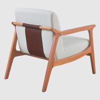 Poltrona Hortência Em Linho Com Base De Madeira Cor Cru 2370 - 5