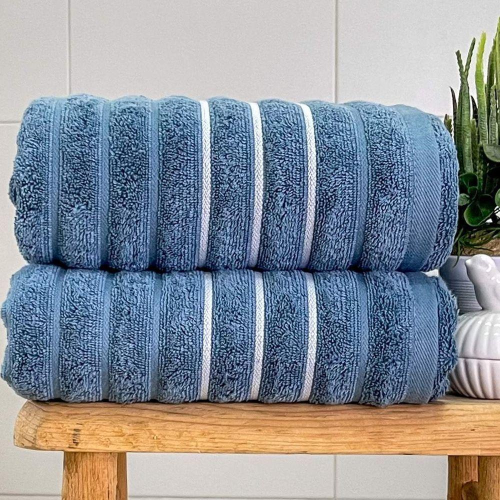 Toalha De Rosto Wave 50x70 Azul Indigo - 1