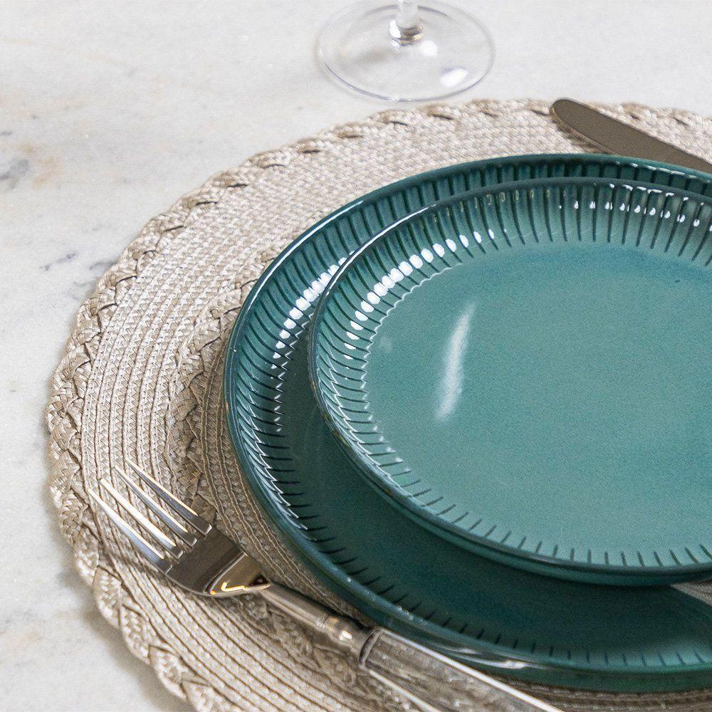 Prato De Sobremesa Copa E Cia Ravonna Em Cerâmica Chloros Verde - 4