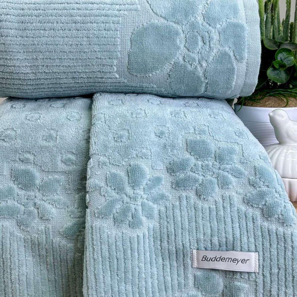 Toalha De Rosto Buddemeyer Lollipop Veludo 48x80 Azul Acqua - 2